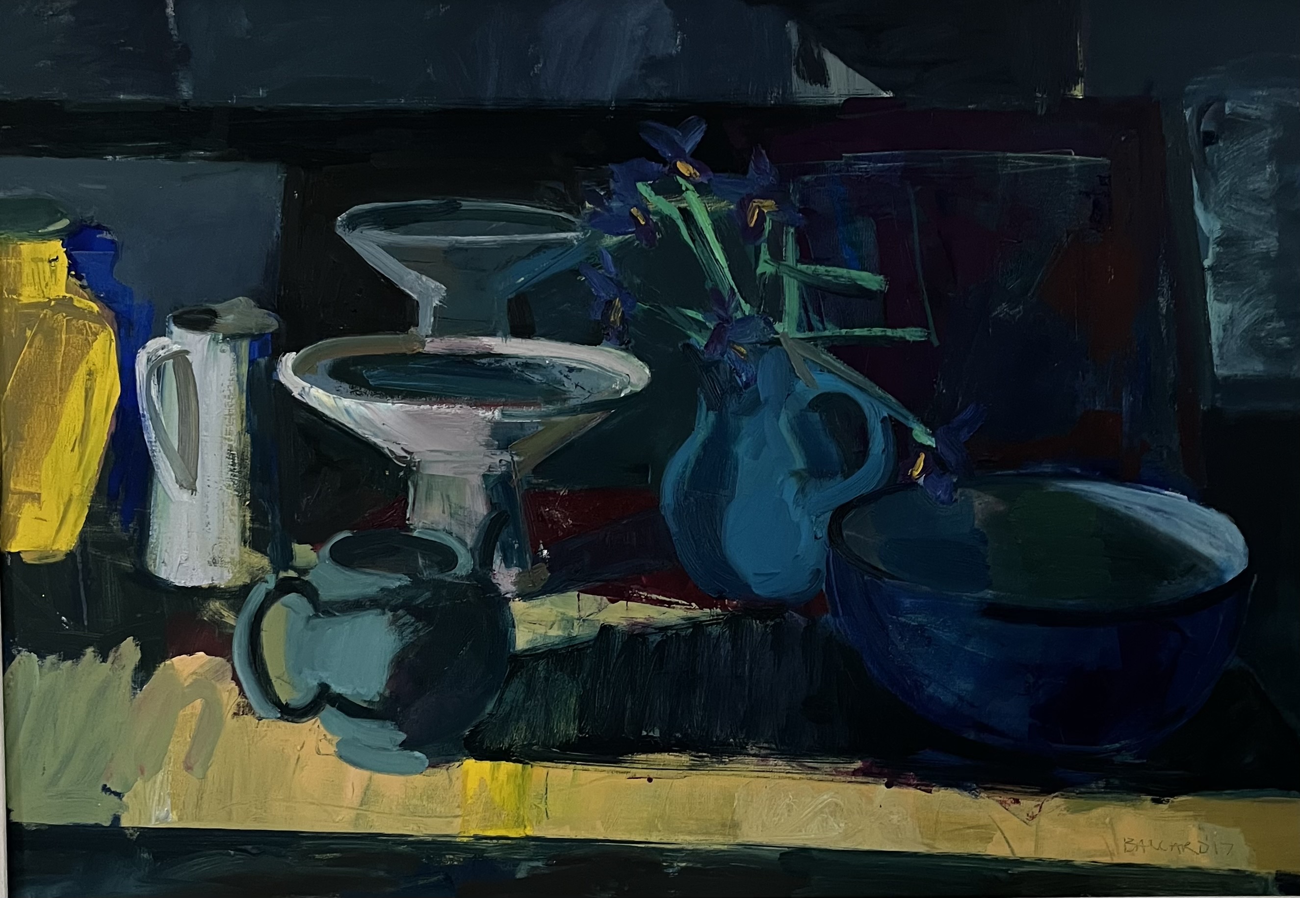 'Blue Bowl With Teapot', oil on canvas,  70cm x 100cm, £7,000