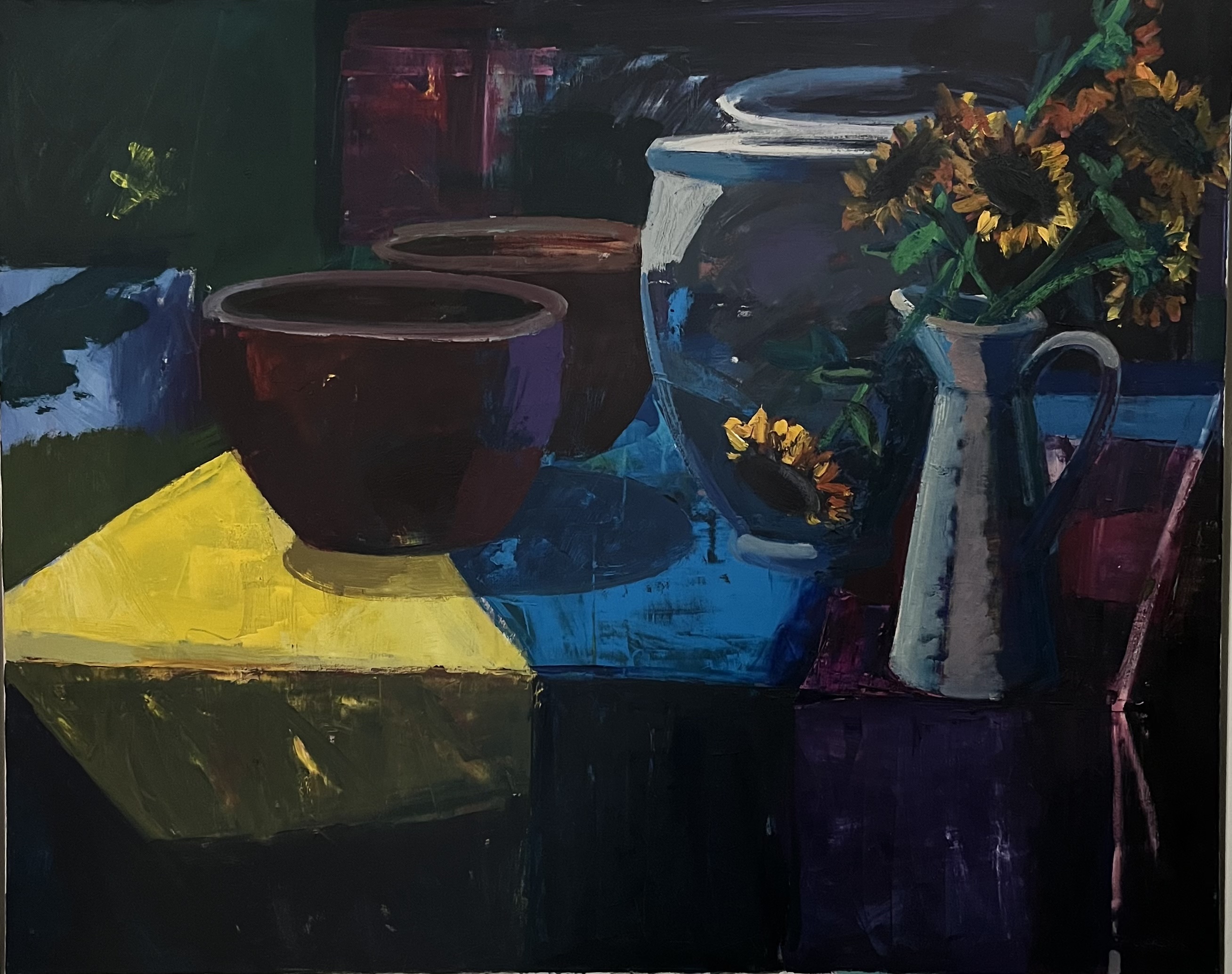 'Garden with Sunflowers', oil on canvas, 120cm x 150cm,  £TBC