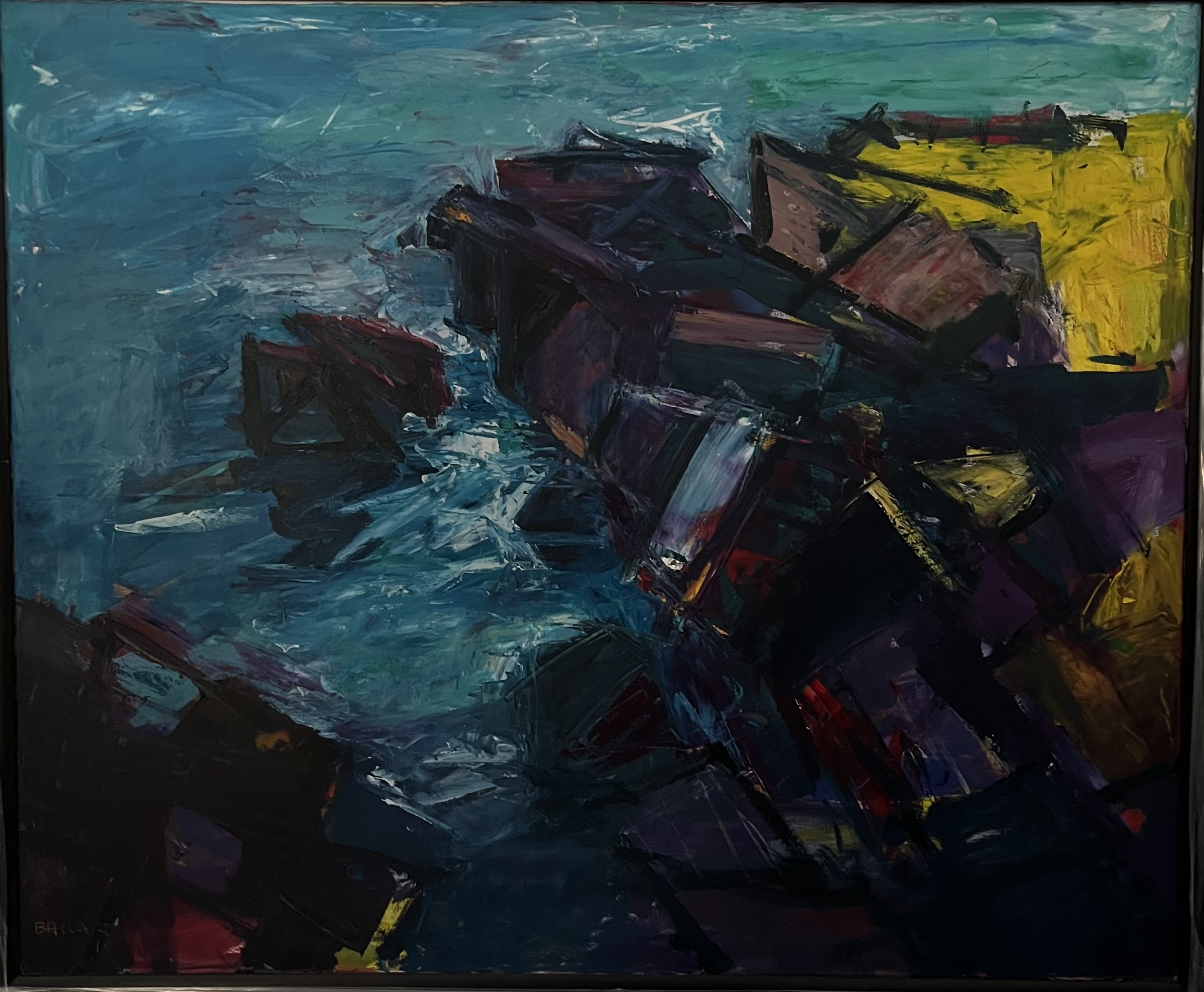 'Rocks and Sea' (yellow), oil on canvas, 90cm x 122cm,  £8,000
