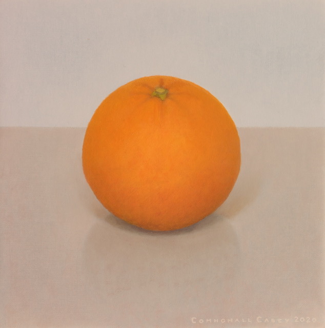 'Orange (Navel)', 2020, oil on canvas, 18cm x 18cm,