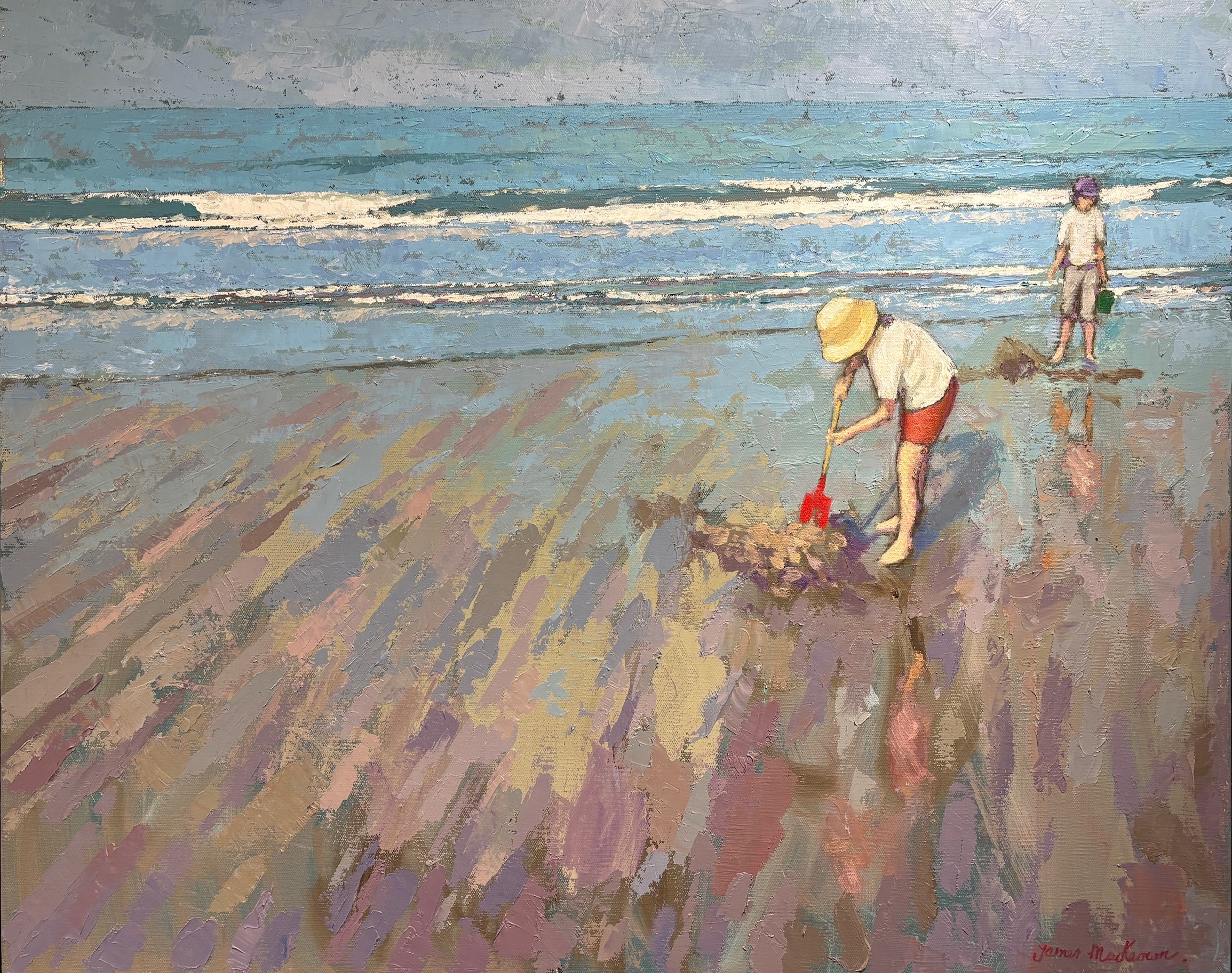 'Sandcastles', oil on canvas, 100cm x 50cm, £4400