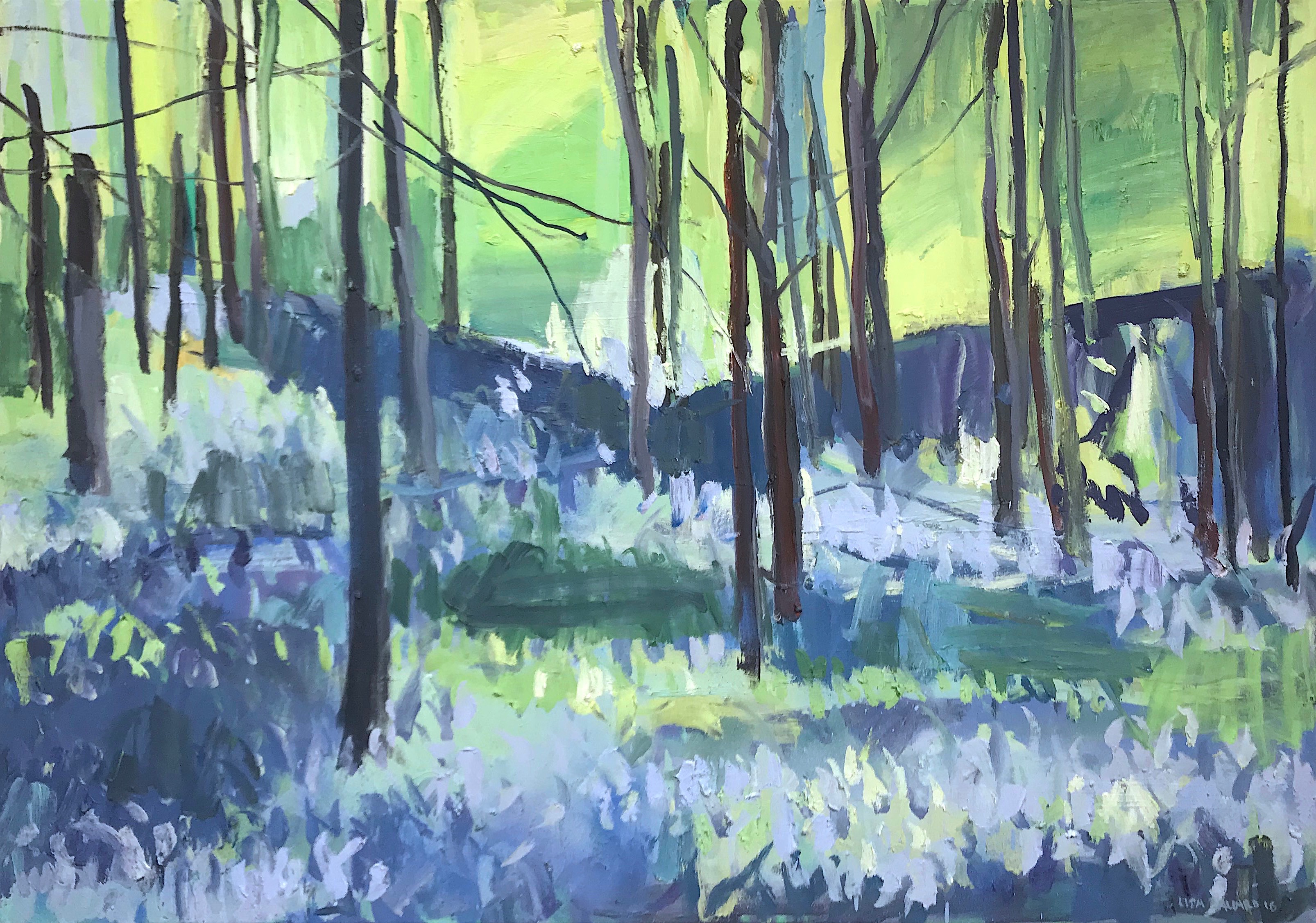 SOLD 'Bluebell Wood I', oil on canvas, 71cm x 101cm, £2200
