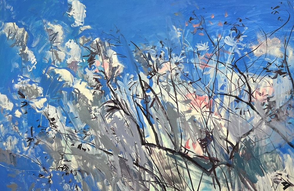 'Blossom and Blue Sky', oil on canvas, 81cm x 119cm,  £2650