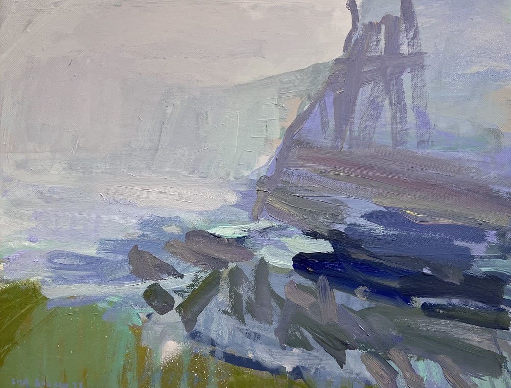 'Summer Cliffs in Mist', oil on canvas, 36cm x 46cm, £1100