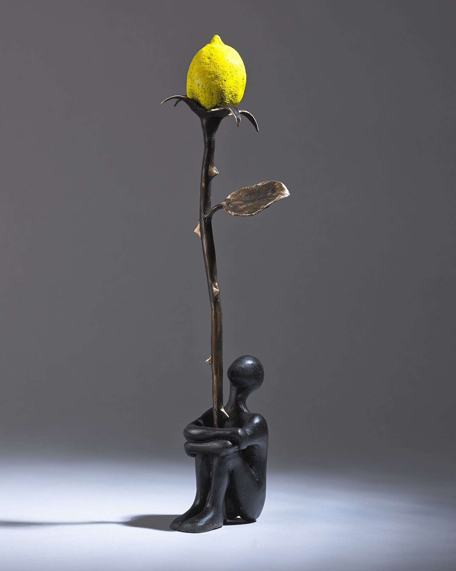 'Lemon Rose'  female Unique bronze and pure pigment 19" x 5" x 3"£3000
