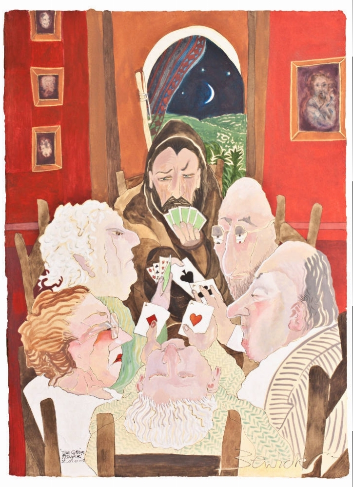 'Poker Game with the Grim Reaper' 2010 Watercolour and acrylic 112cm x 89cm - £12,500