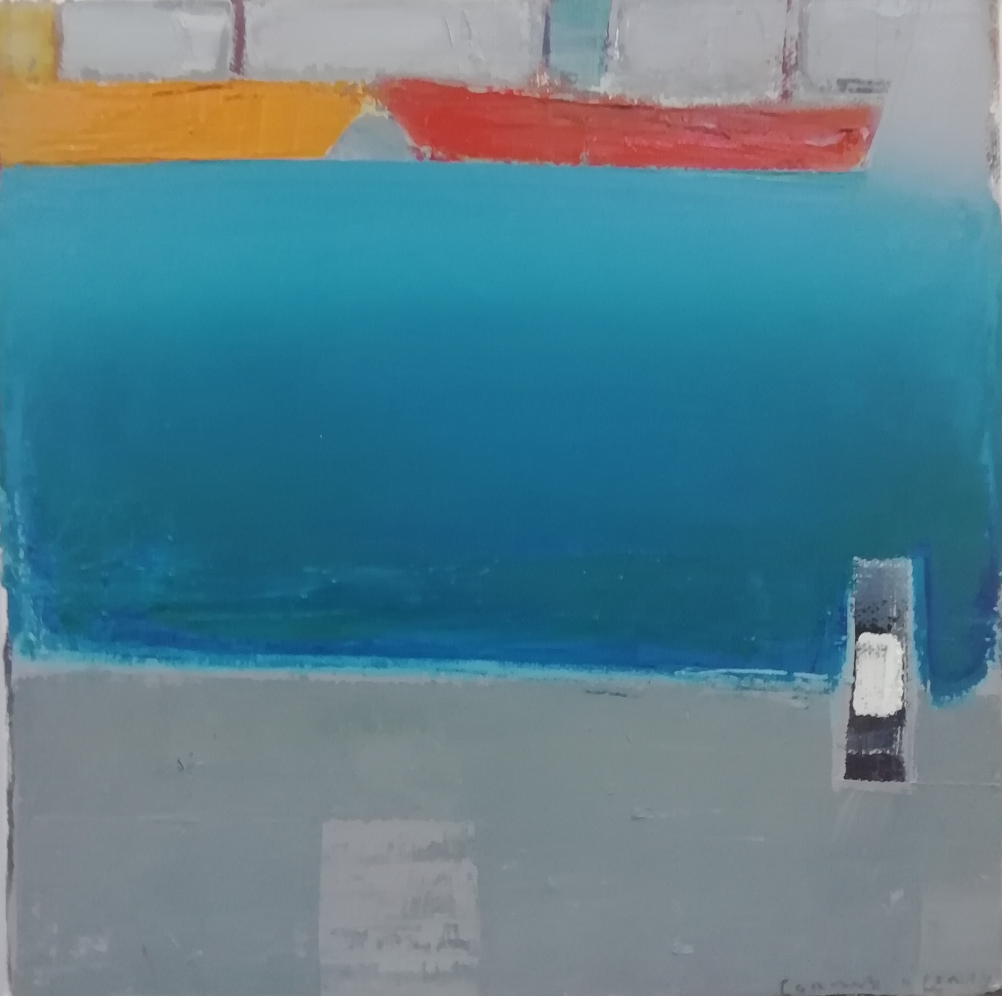 Island Harbour, Oil on canvas, 20cm x 20cm, £450