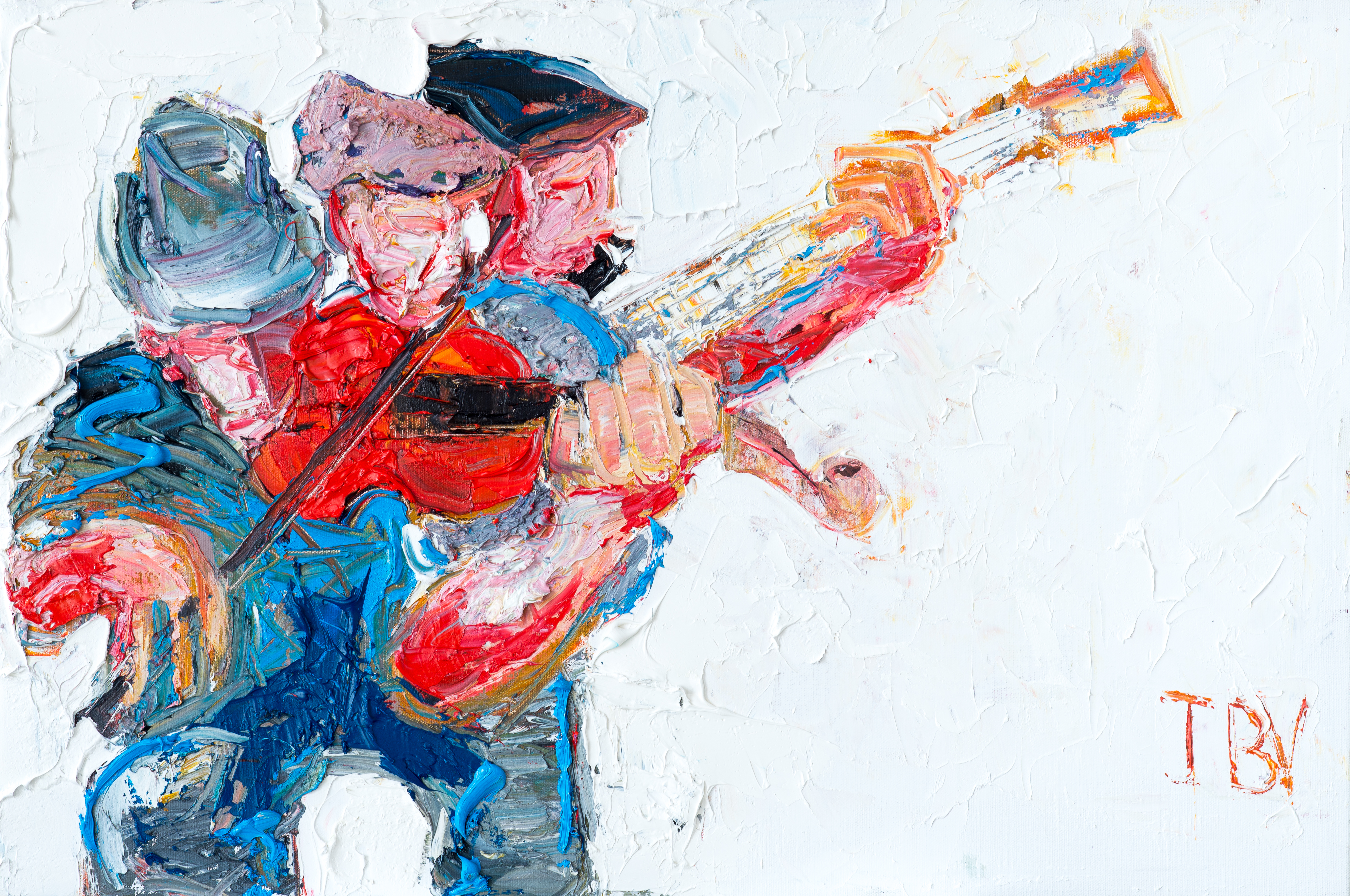 'Trio with the Banjo Player', 20" x 30", oil on canvas