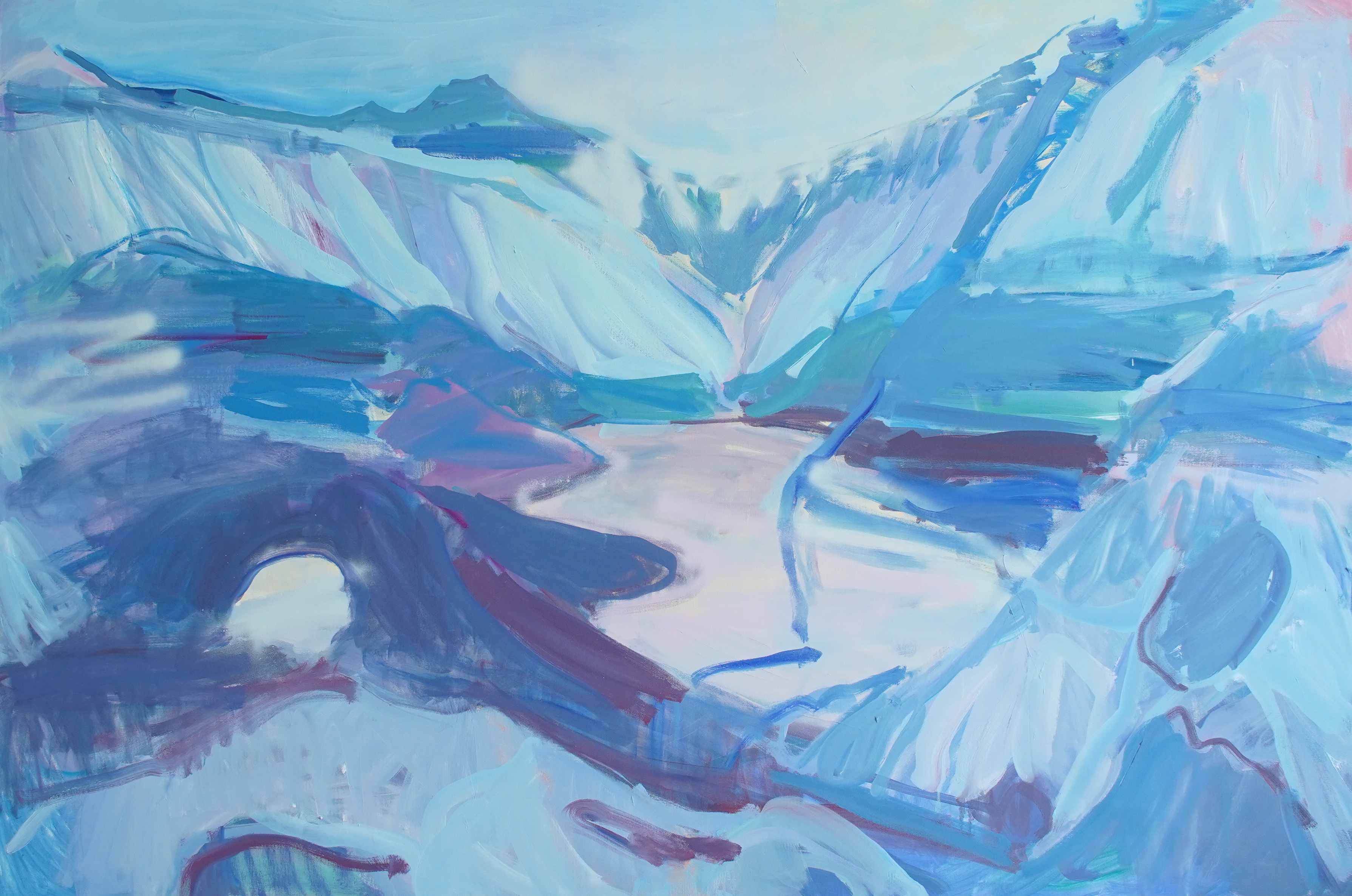 'Blue Ice',  oil and spray paint on canvas, 102cm x 152cm, £3200
