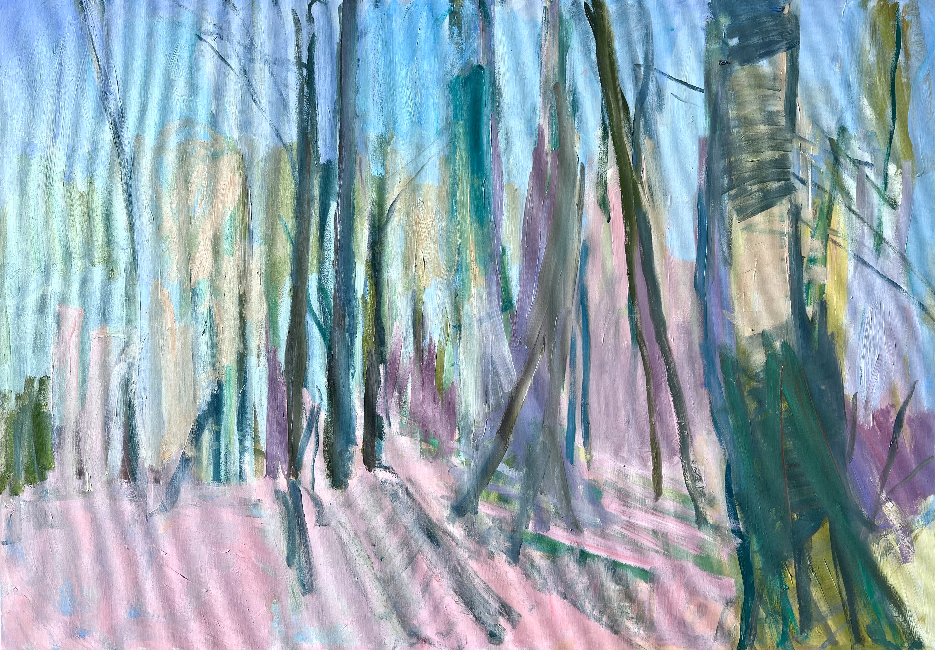 'Last of Autumn Trees', oil on canvas, 70cm x 100cm, £2100