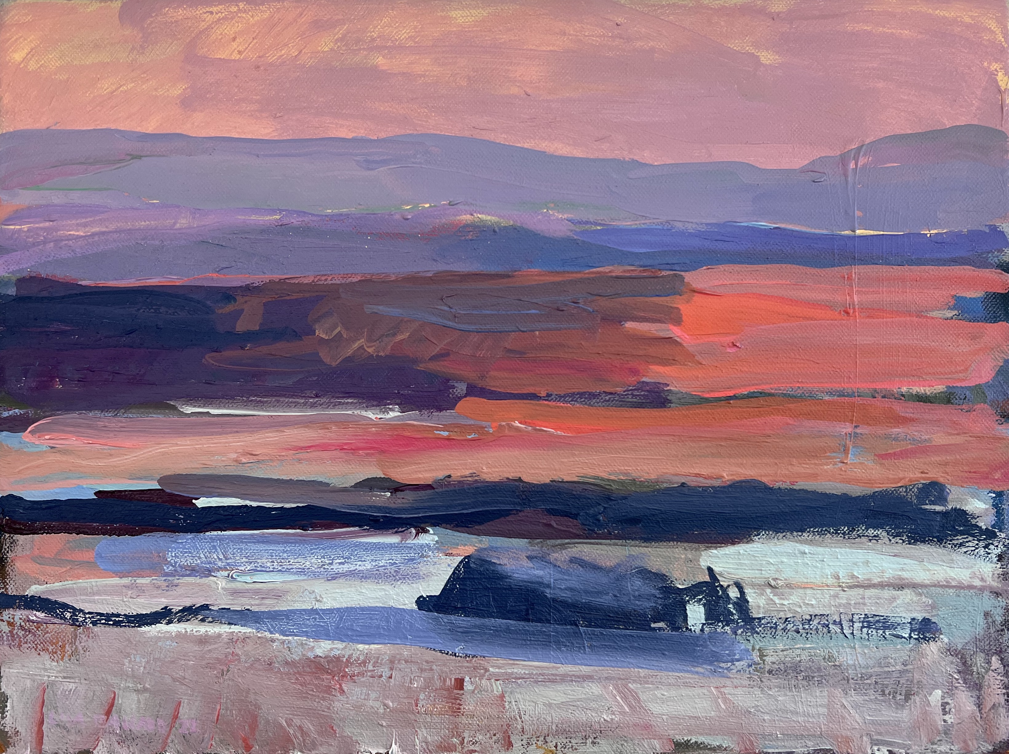 'Sunset Islands' oil on canvas, 30cm x 40cm, £850