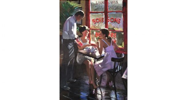 Sheree Valentine Daines Cafe Rouge oil on board II | Barbara Stanley